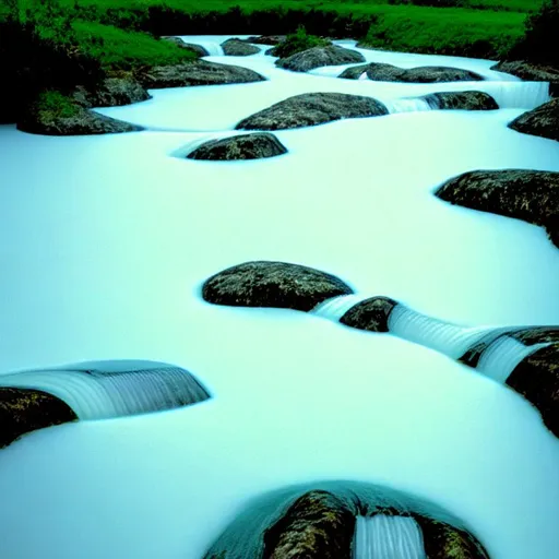 Prompt: Imagine rivers of milk , beside rivers of pure honey & rivers of pure translucent water 