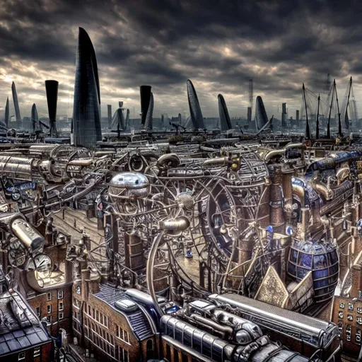 Prompt: steampunk London aircity 8k HDR