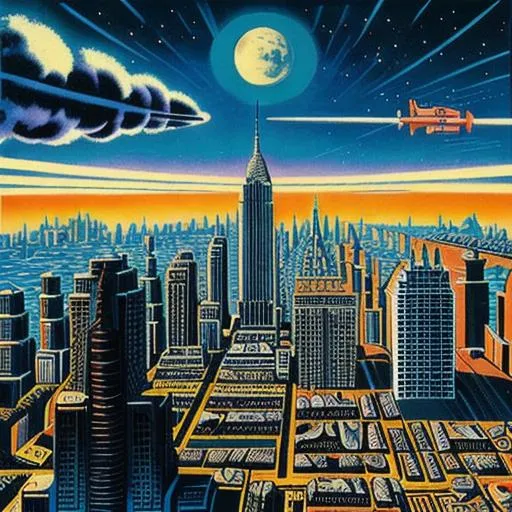 vintage retro sci-fi apocalypse city high quality ma... | OpenArt