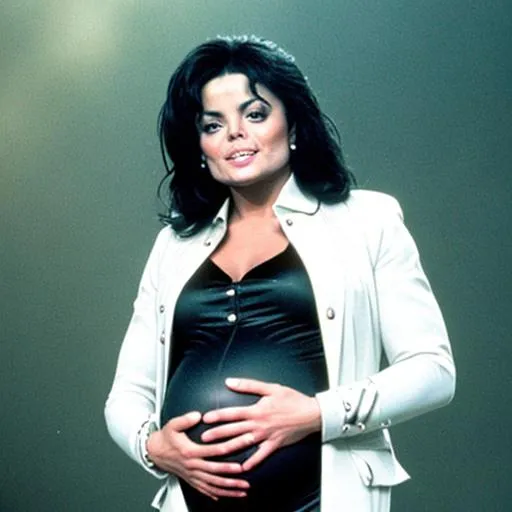 Prompt: pregnant Micheal Jackson   