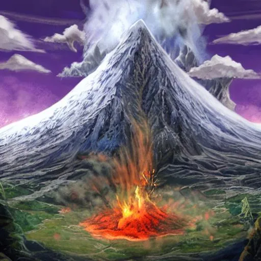 Prompt:  wizard volcano blizzard