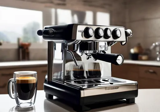 Prompt: Espresso Machine on a counter top. 4k