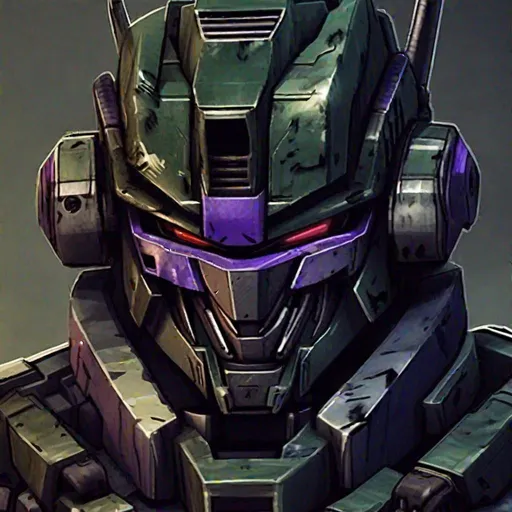 Prompt: realistic decepticon militaristic headshot