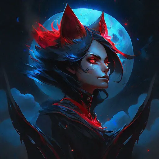 Prompt: "fox, blue and red and black, soft lighting, horror, eerie, gothic, stars, clouds, moon"
"head and shoulders portrait, 8k resolution concept art portrait by Greg Rutkowski, Artgerm, WLOP, Alphonse Mucha dynamic lighting hyperdetailed intricately detailed Splash art trending on Artstation triadic colors Unreal Engine 5 volumetric lighting"