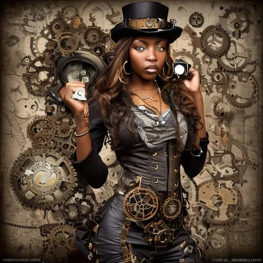 Prompt: Free your mind ghetto girls steampunk 