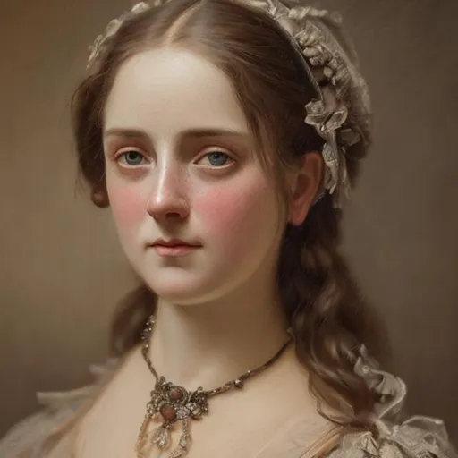 Prompt: Portrait of a woman in 1860, 
realistic, super detailed, 8k, high quality, sharp focus, studio photo, intricate details, highly detailed, oil painting 