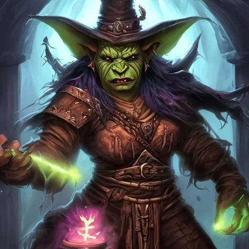 Prompt: Orc female magician