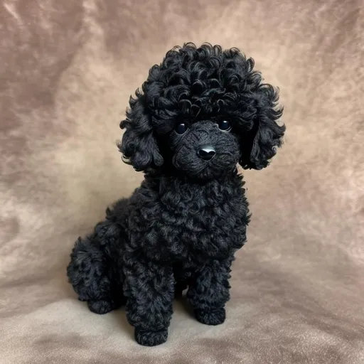 Prompt: highly detailed, black miniature poodle