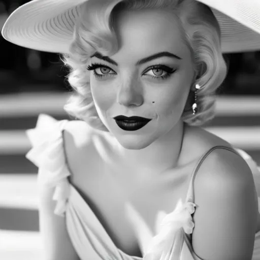 Prompt: Emma Stone as Marilyn Monroe