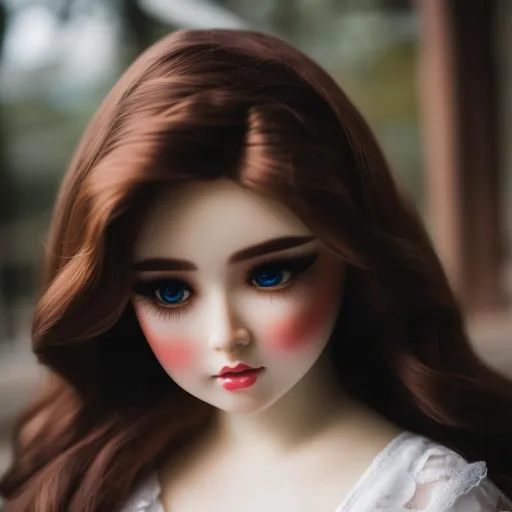 Prompt: A woman as a porcelain doll