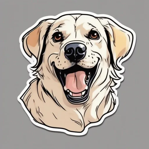 comic art dog sticker white background