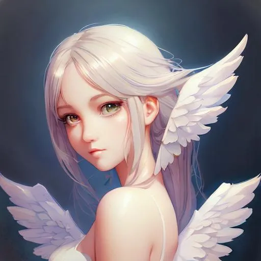 Prompt: beautiful girl, angel, wings, anime Character Portrait, Looking At Camera, Symmetrical, Soft Lighting, Cute Big Circular Reflective Eyes, Pixar Render, Unreal Engine Cinematic Smooth, Intricate Detail, anime Character Design, Unreal Engine, Vintage Photography, Beautiful, Tumblr Aesthetic, Retro Vintage Style, Hd Photography, Hyperrealism, Beautiful Watercolor Painting, Realistic, Detailed, Painting By Olga Shvartsur, Svetlana Novikova, Fine Art, Soft Watercolor