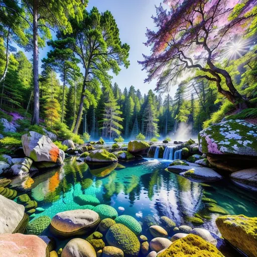 Prompt: a hyper realistic ultra detailed image, full-body photo, zoomed out, 8k resolution, hyper-realistic photo,

Background: A mystical forest, with beautiful bright colours, purple, pink, green, orange, yellow, blue, green, fantasy, realistic, super detail, with rocks and a water pool, high resolution, 4k resolution, 8k resolution, ultra-high definition,

A beautiful Icelandic women, sat on a rock: age is 26, long flowing ginger hair, with beautiful blue eyes, a closed mouth smile, pale yet fair skin, slim and very attractive, with feet in the water, high resolution, 4k resolution, 8k resolution, ultra-high definition, realistic photo quality

Wearing: A white silk dress