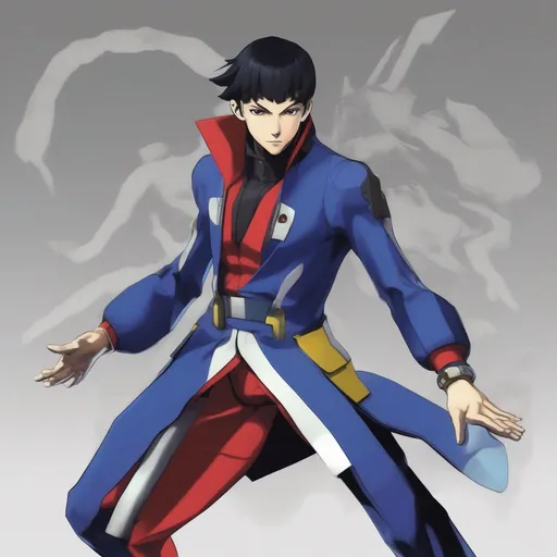 Prompt: a shin megami tensei protagonist in the style of kazuma kaneko