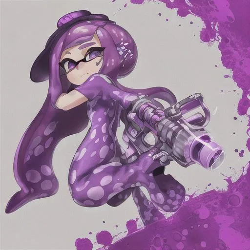 Prompt:  purple splatoon