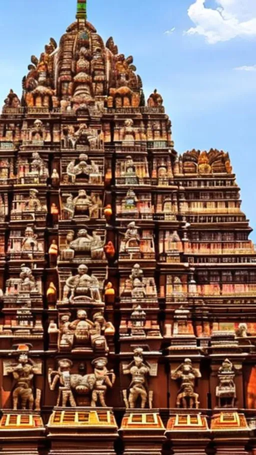 Prompt: Madurai Meenakshi Amman Temple in Ancient Times