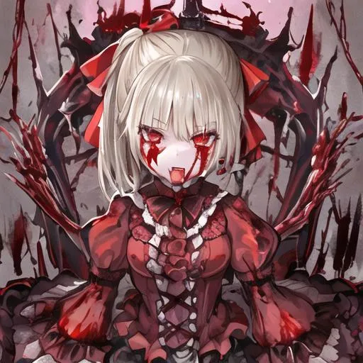 Prompt: girl bloody