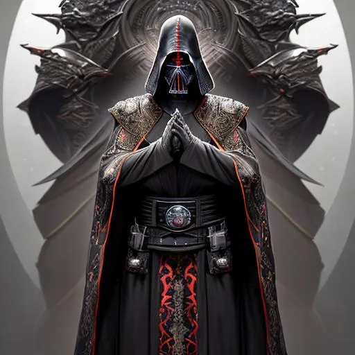 Prompt:  Sith Lord, Star Wars, full body, cloth robes with detailed mythical inlay, intricate details, 8k, cinematic volumetric light, proportional, art trending on artstation, sharp focus, studio photo, intricate details, highly detailed, intricate artwork masterpiece, intricate, epic, trending on artstation, highly detailed, vibrant, production cinematic character render, ultra high quality model