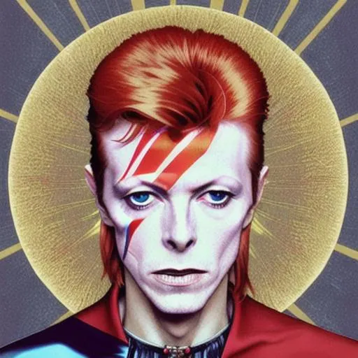 Prompt: David Bowie as a Catholic Saint