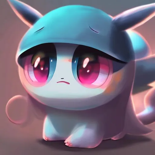 Prompt: crying, sad, cute, Pokémon, 
Digital painting style visual effects, mood lighting