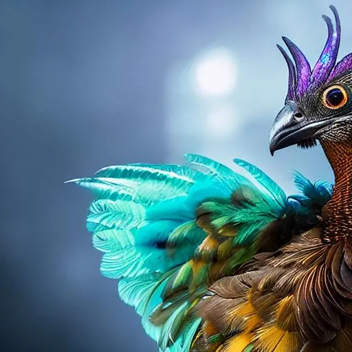 Prompt: Portrait of an anthro cockatrice with striking iridescent feathers and iridescent markings and a cute face, liminal space streets, perfect composition, hyperrealistic, super detailed, 8k, high quality, trending art, trending on artstation, sharp focus, studio photo, intricate details, highly detailed, by greg rutkowski, digital art style