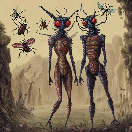 Prompt: Insect people