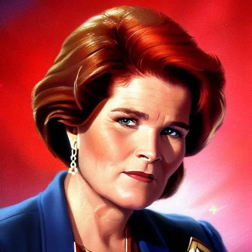 Prompt: captain janeway as president