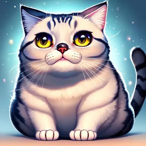 Prompt: chonker cat, beautiful big eyes, shiny colour, digital illustration, high detailed, soft light, high resolution, 64k