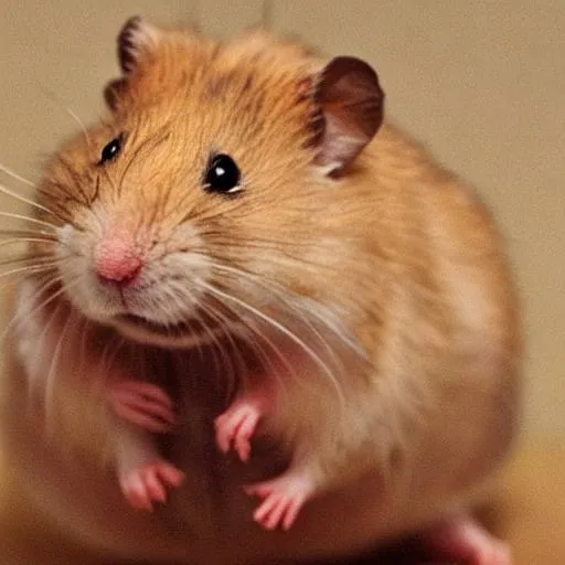 Fluffy syrian hamster close up face Stock Photo