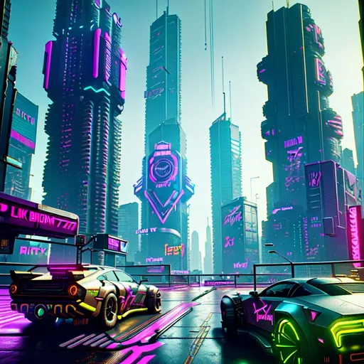 City skyline, daytime, cyberpunk 2077