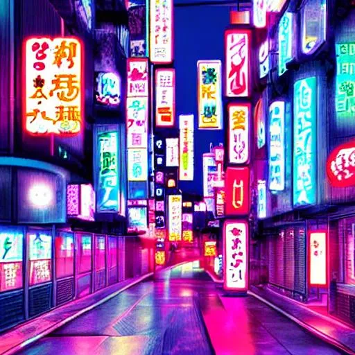 Prompt: futuristic neon japan wallpaper
