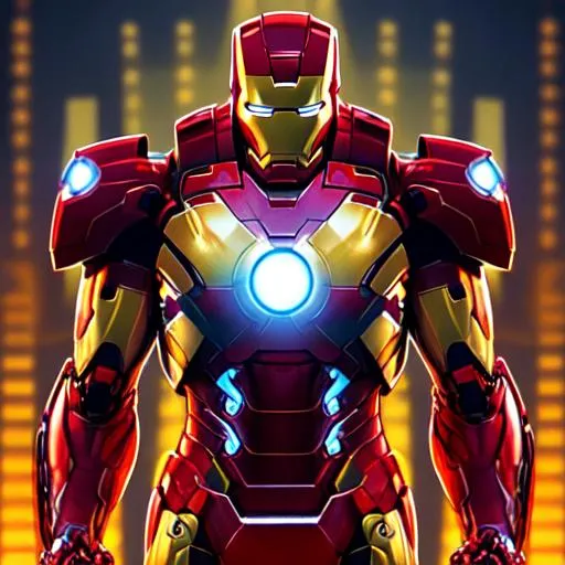 Prompt: cyberpunk , Iron Man , highly detailed , dynamic , concept art , lots of colours , sharp focus , golden background, symmetrical , infographic.