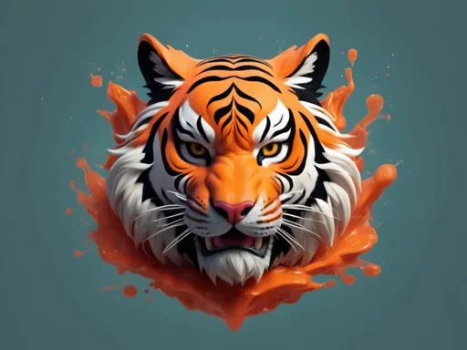 Prompt: a cool tiger head