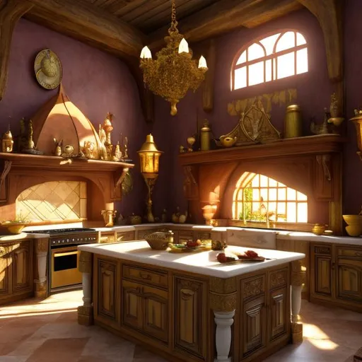 Prompt: fantasy, kitchen interior, UHD, HD, 8K, 