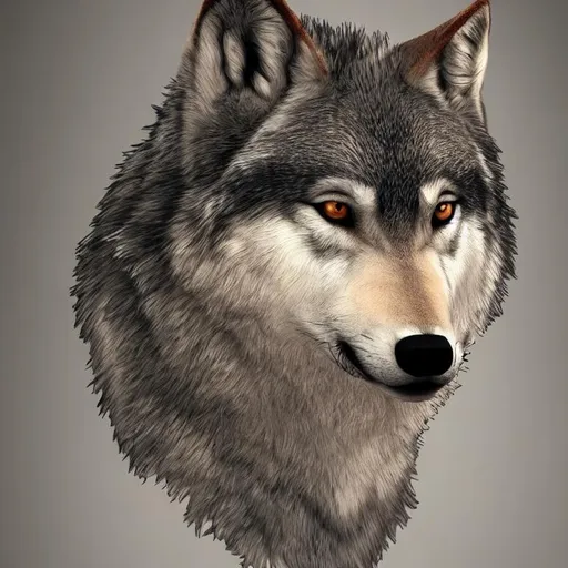 Prompt: wolf, cute,  highly detailed features,  matte painting, artstation