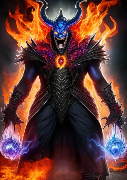 Prompt: High-resolution hyperrealistic photo of mephisto merged with dormammu, photorealistic, highly detailed, uhd, hdr, 64k