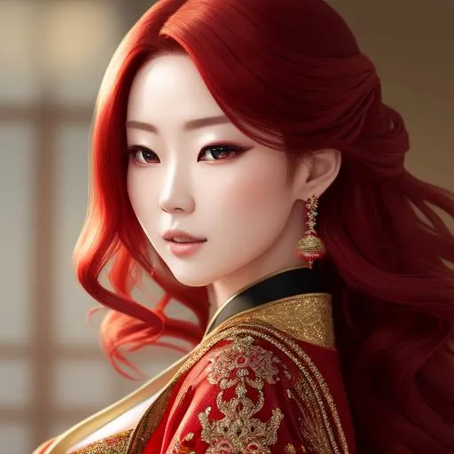 Realistic art of jiafei. Chinese woman in Chinese co