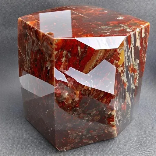 Prompt: a huge cube crystal clear jasper stone