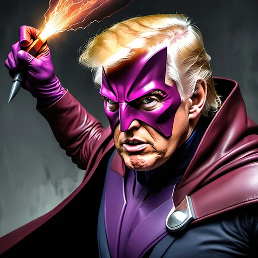 Prompt: president Donald trump as the villain magneto