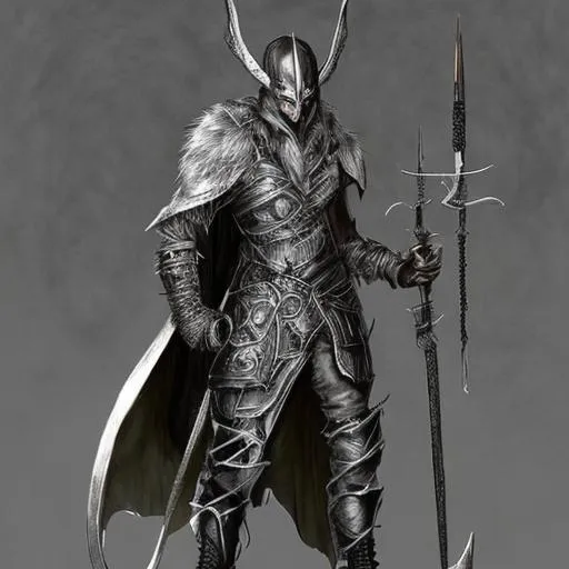 Prompt: fantasy male human warrior with worn silver armor fur colllard black cloak. done in dragonlance style 