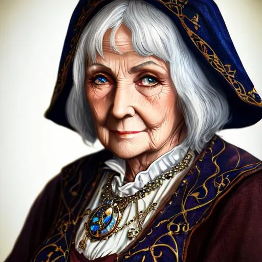 Prompt: medieval, fantasy, rpg, UHD, 8k, high quality, very detailed, detailed eyes, full body of an old lady dressed in commoner's clothes.