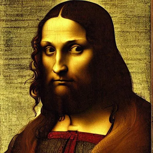 Prompt: Leonardo da Vinci, self-portrait
