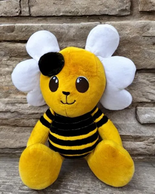 Prompt: Honey the plush bee 