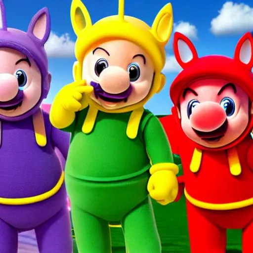 Prompt: Mario Teletubbies 