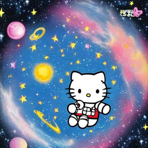 Prompt: Hello Kitty in space