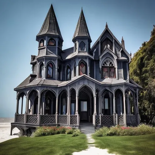 Prompt: gothic beach house