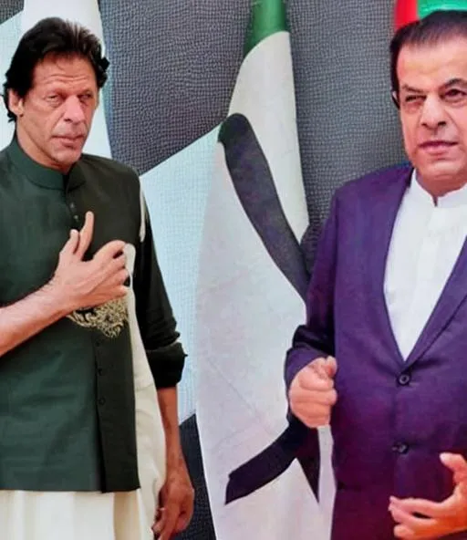 Prompt: Imran Khan is punching Shabaz Sharif in the face