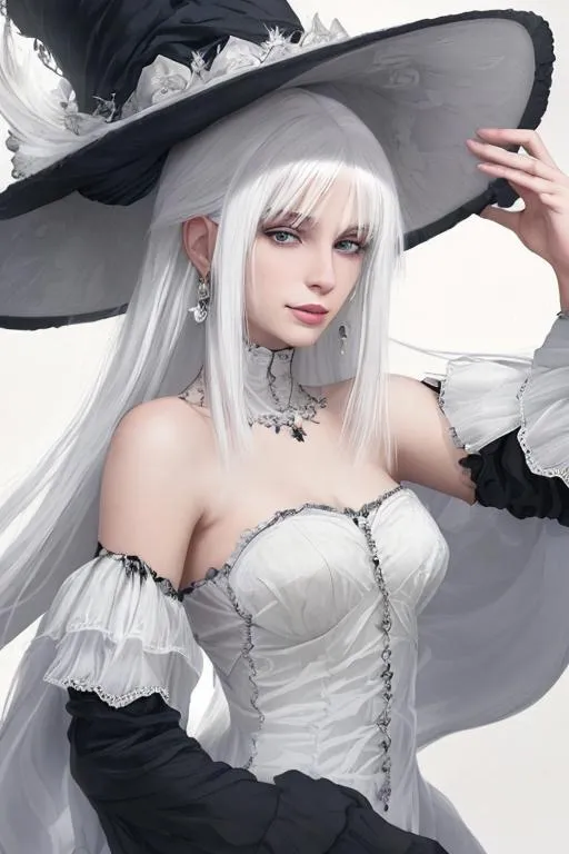 A Young Beautiful White Haired Lady