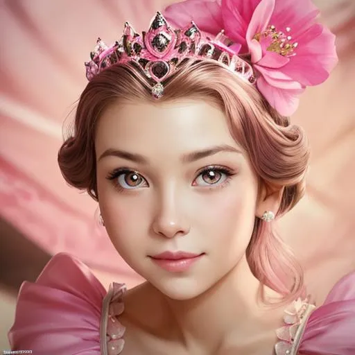  princess wearing pink facial closeup