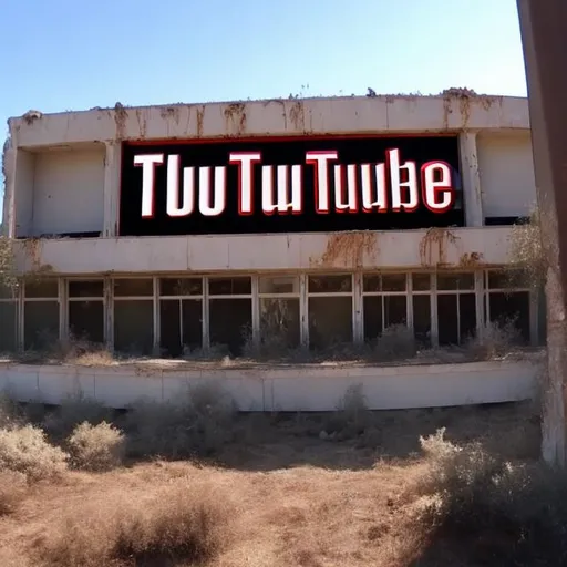 Prompt: The old abandoned remnants of the YouTube headquarters.